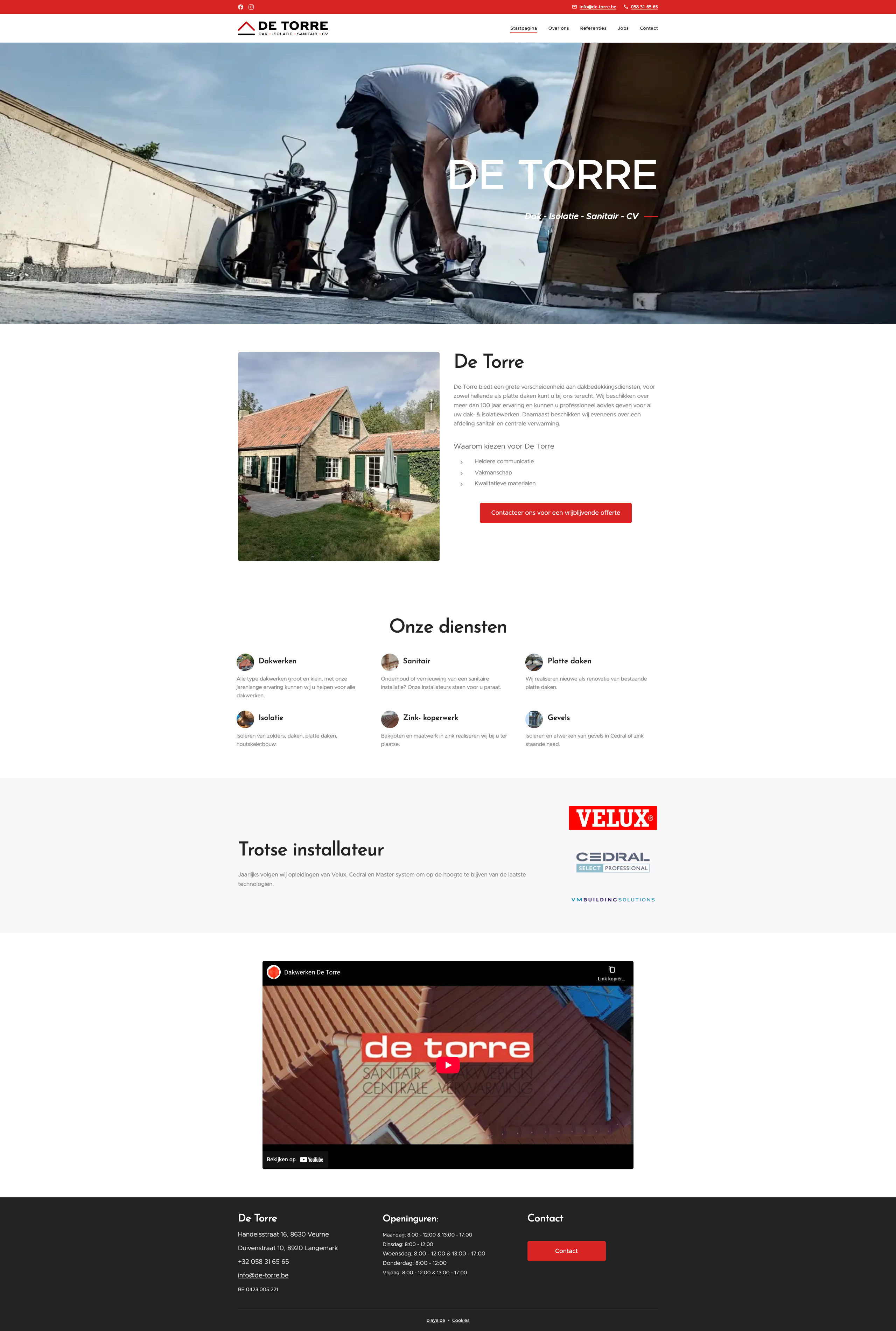De Torre website screenshot