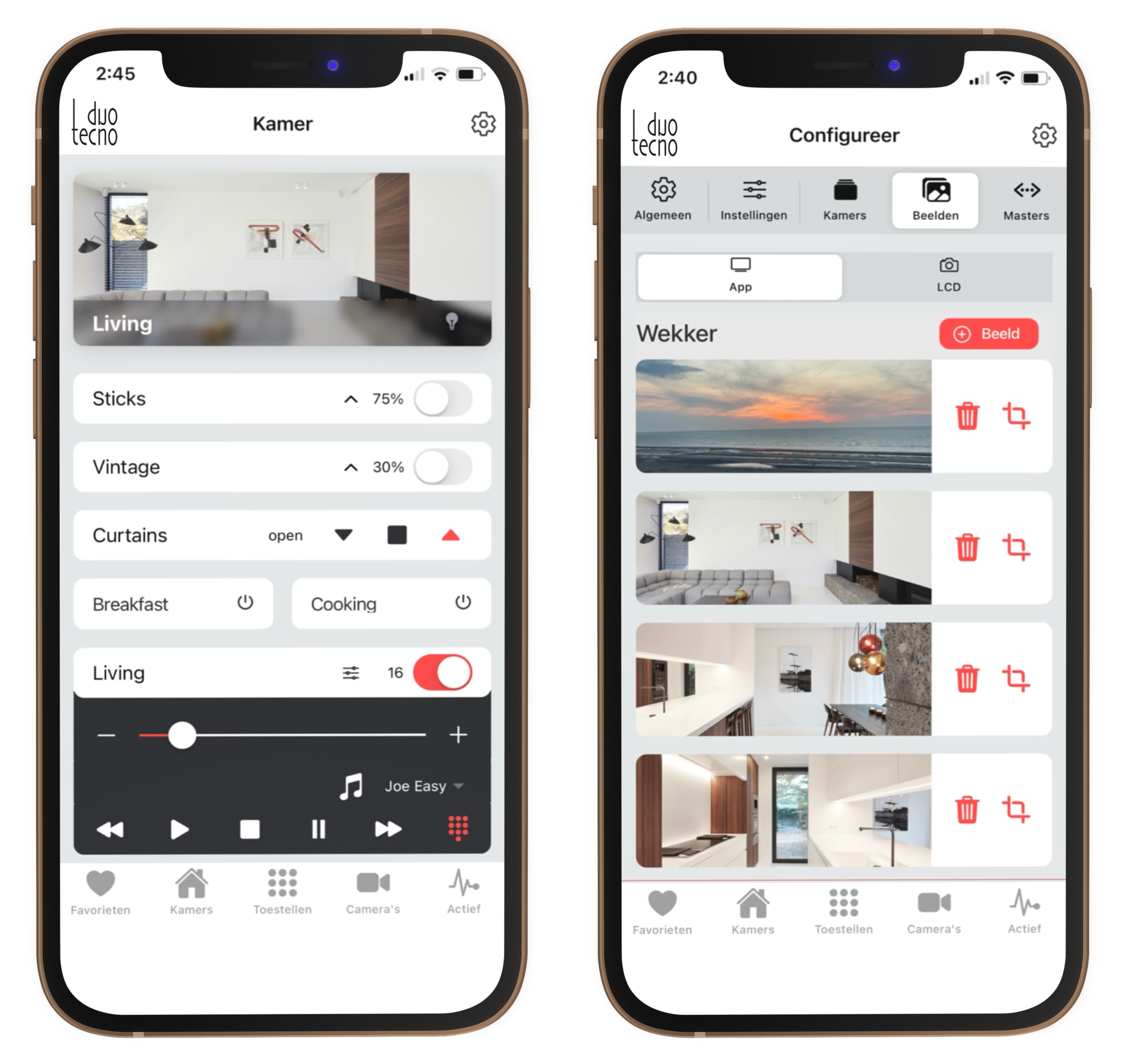 Duotecno app interface